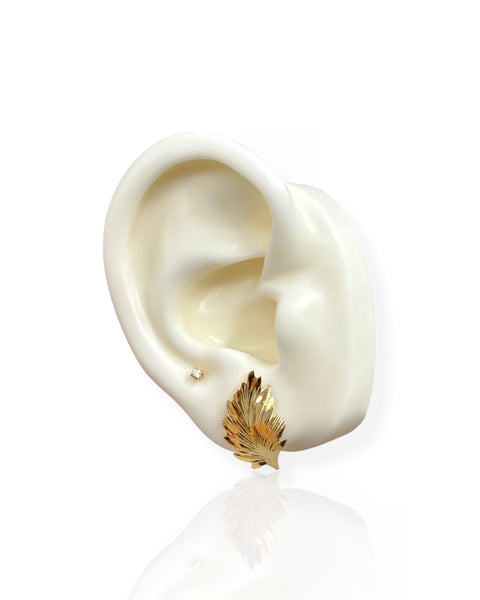14k Gold Leaf Earrings