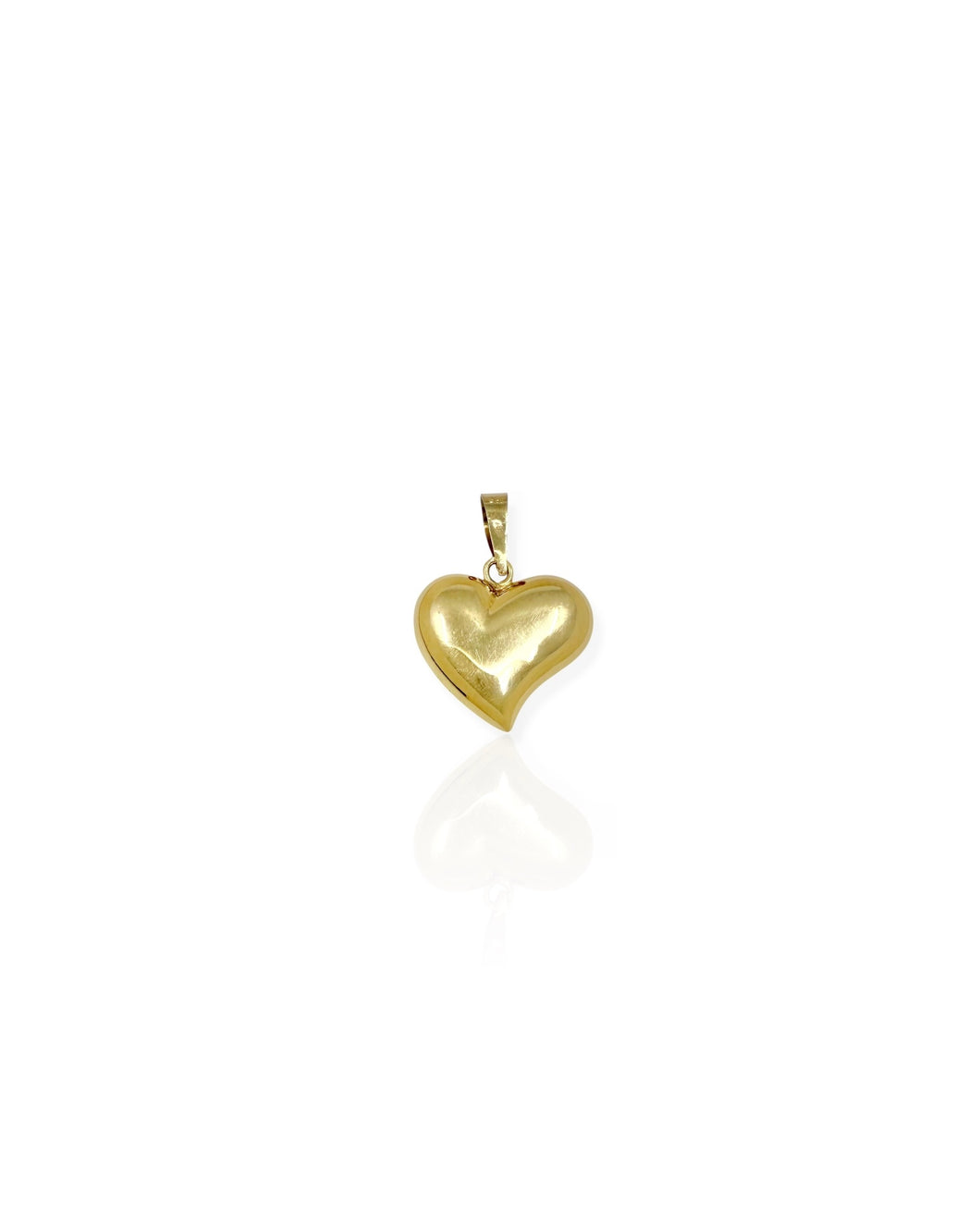 14k Gold Puffy Heart Charm