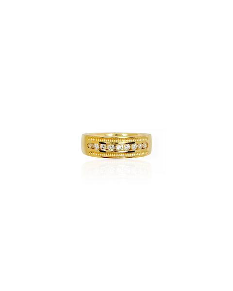 14k Gold Diamond Coin Edge Ring (7)