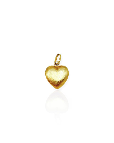 14k Gold Puffy Heart Charm
