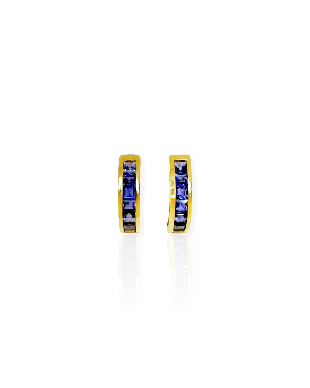 10k Gold Iolite Scoop Earrings