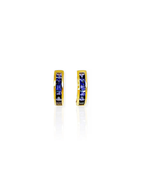 10k Gold Iolite Scoop Earrings