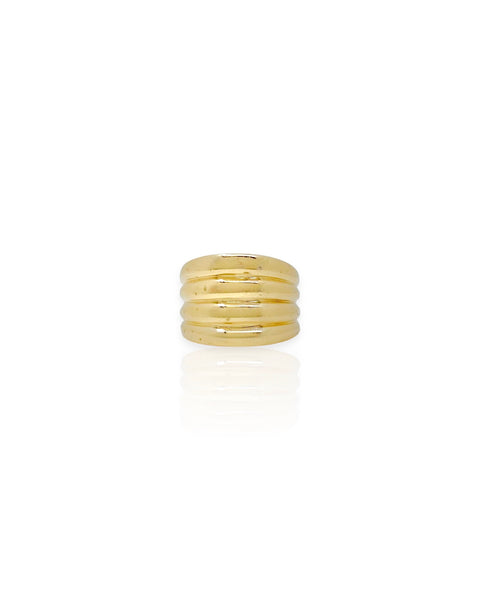 14k Gold Ribbed Ring (4.75)