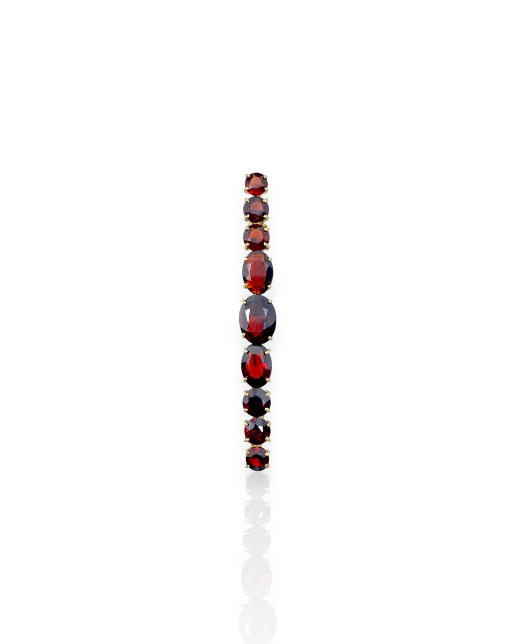 14k Gold Garnet Line Brooch