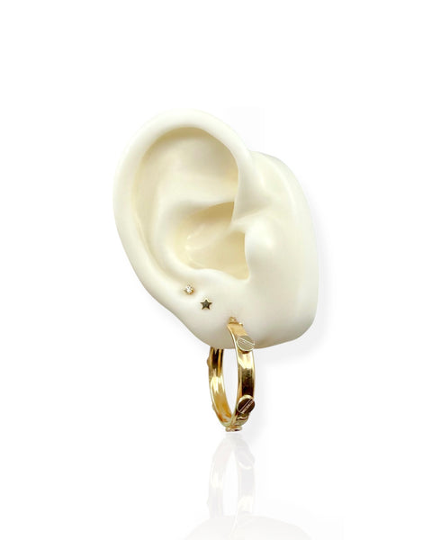 14k Gold Screwhead Hoop Earrings