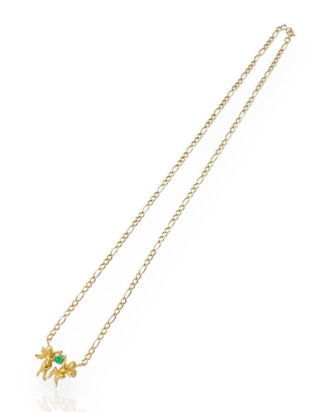 18k Gold Cupid Necklace (23")