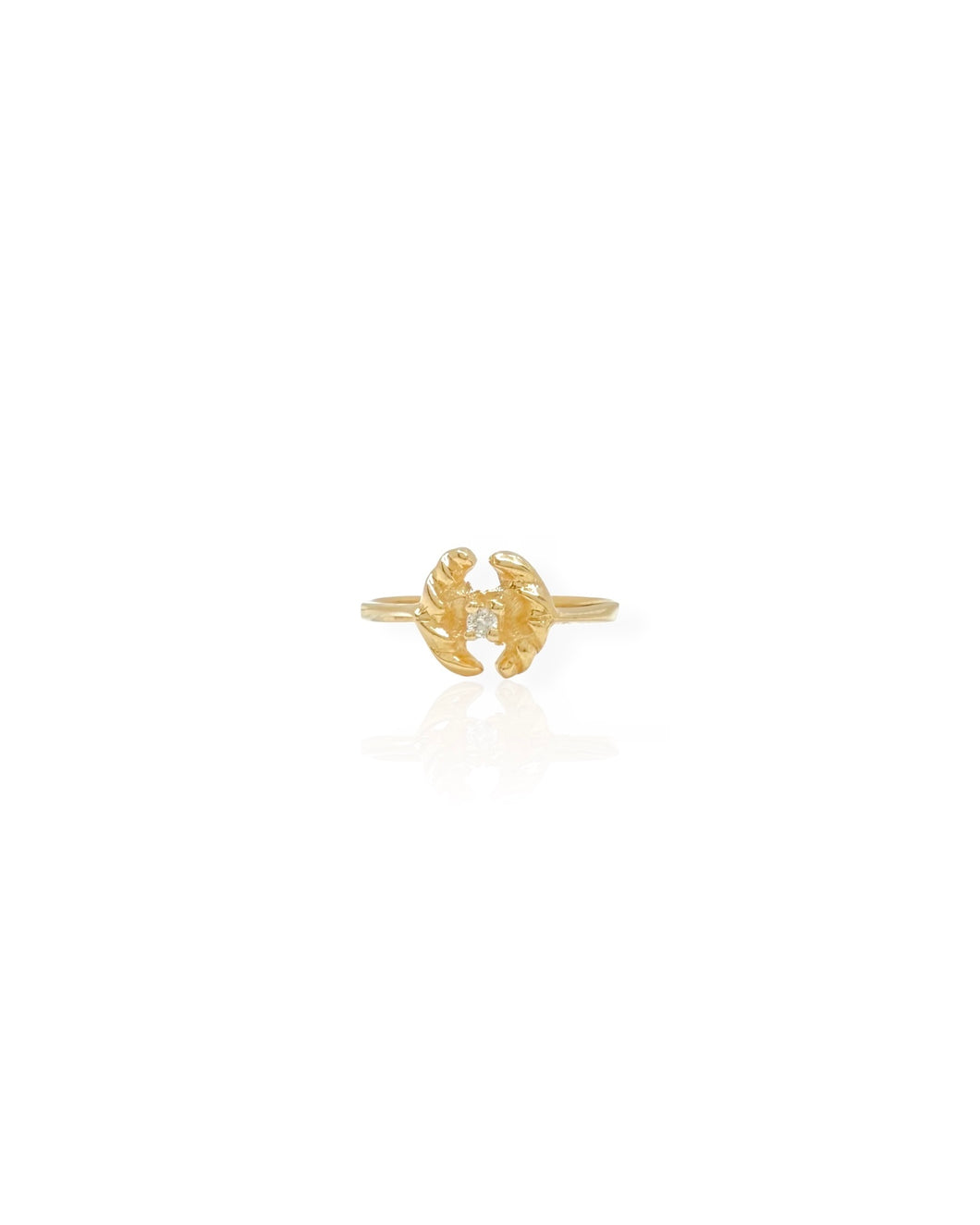 14k Gold Diamond Croissant Ring (6)