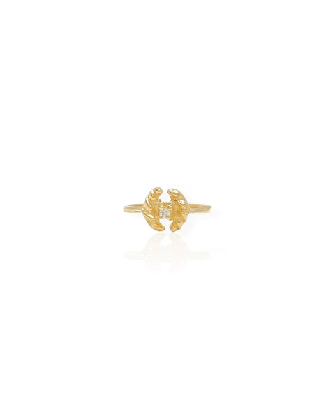 14k Gold Diamond Croissant Ring (6)