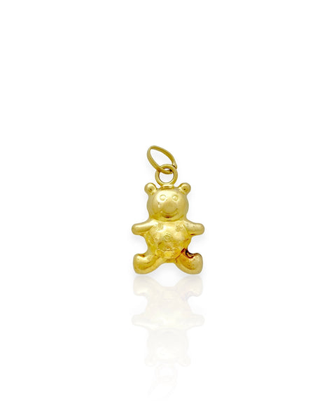 18k Gold Puffy Teddy Bear Charm