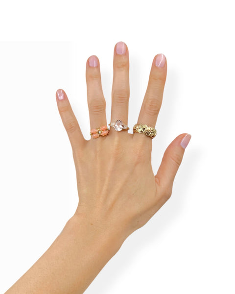 14k Gold Conch Shell and Diamond Ring (6.25)