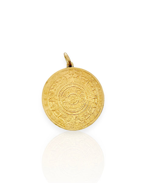 14k Gold Mayan Calendar Charm