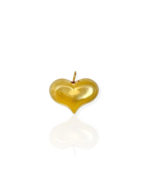14k Gold Puffy Heart Charm