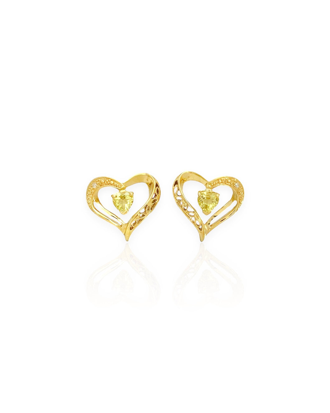 18k Gold Heart Earrings