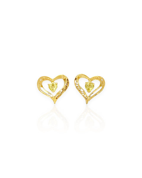 18k Gold Heart Earrings