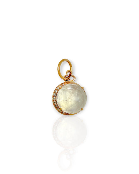 18k Rose Gold Devon Woodhull Gemstone Crescent Moon Charm