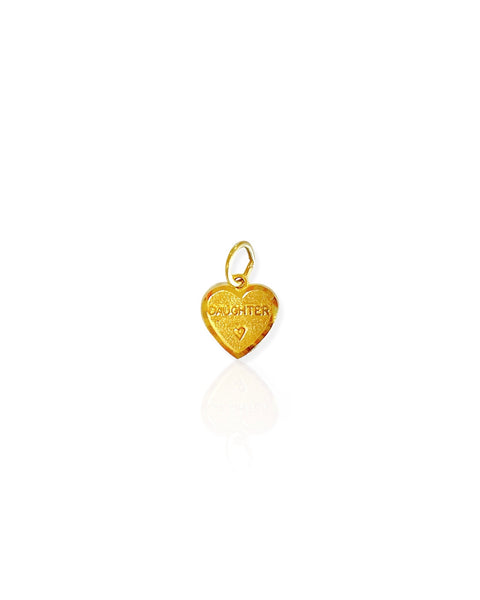14k Gold Daughter Heart Charm