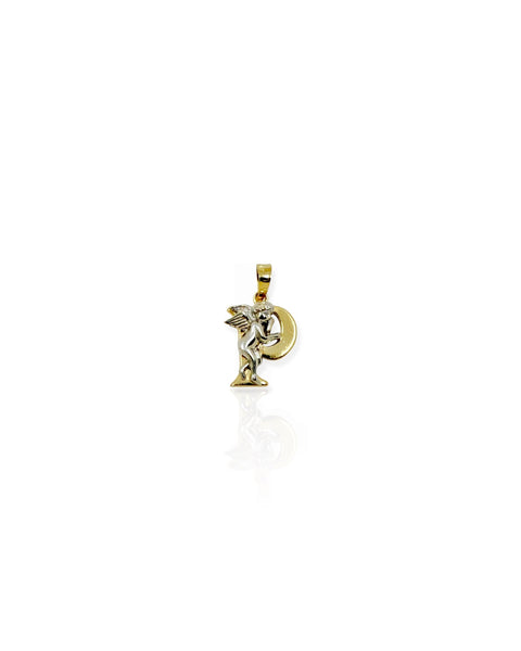 14k Gold Letter P Charm