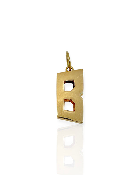 14k Gold Letter B Charm