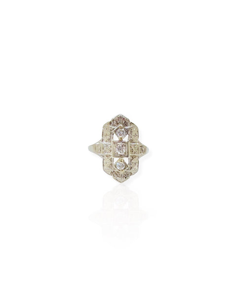 14k White Gold Diamond Edwardian-style Ring (2.75)
