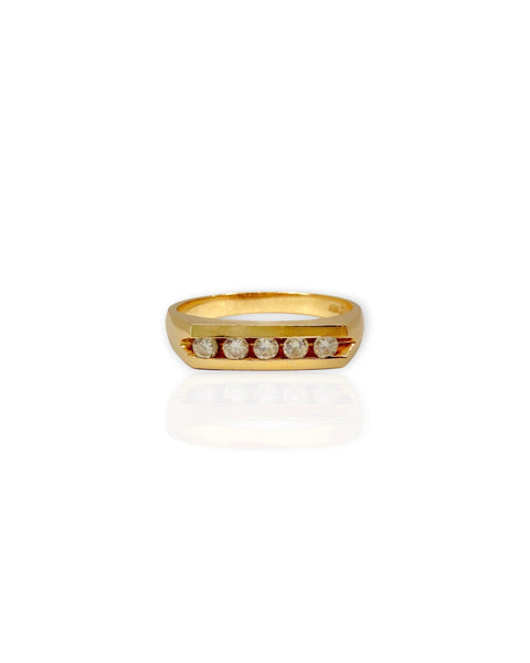 14k Gold Diamond Row Ring