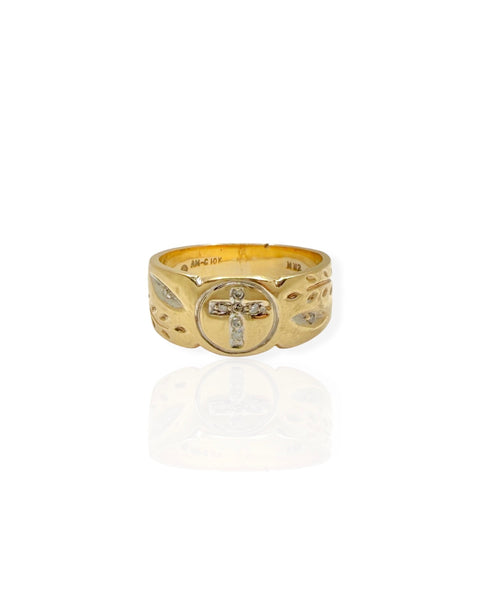 10k Gold Diamond Cross Ring (5.25/5.5)