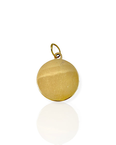 14k Gold Circle Disk Charm