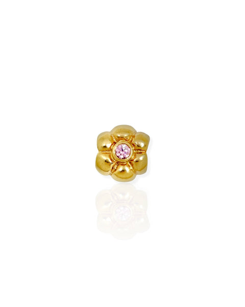 14k Gold Flower Slider Charm