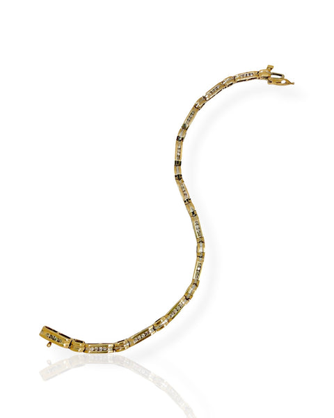 10k Gold Diamond Link Bracelet (7.25
