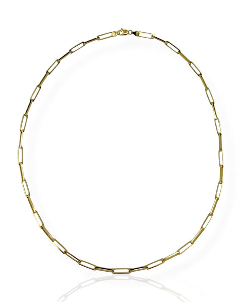 14k Gold Paperclip Chain Necklace (20.25