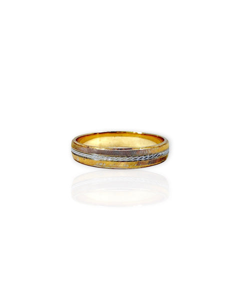 14k Gold Stripe Ring (9.5)