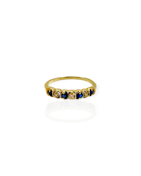 14k Gold Sapphire and Diamond Ring (7/7.25)