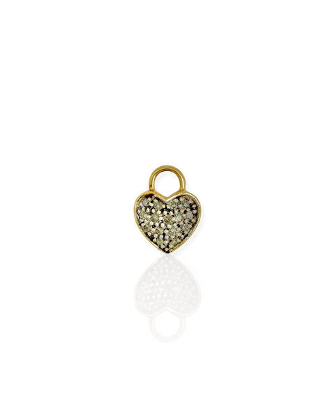 10k Gold Diamond Heart Padlock Charm