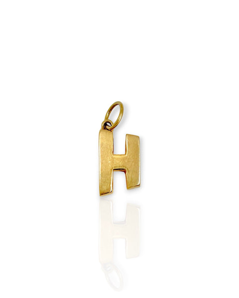 14k Gold Letter H Charm