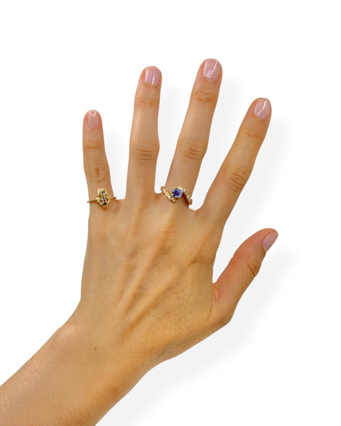 14k Gold Triple Stone Ring (3.75)