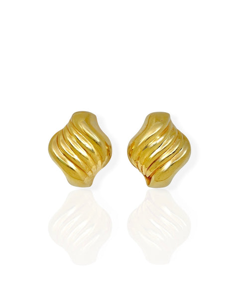 14k Gold Fluted Earrings