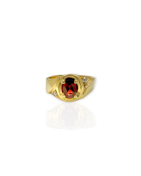 14k Gold Garnet Signet Ring (9)