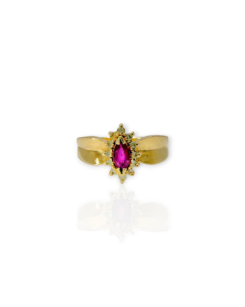 14k Gold Marquise Ruby Ring (6.75)