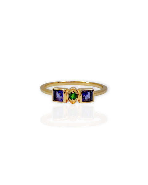 14k Gold Gemstone Ring (6.5)