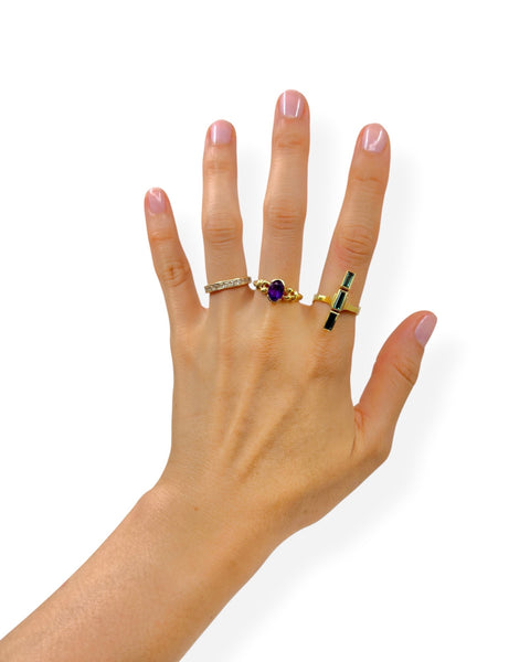 14k Gold Oval Amethyst Ring (7.5)