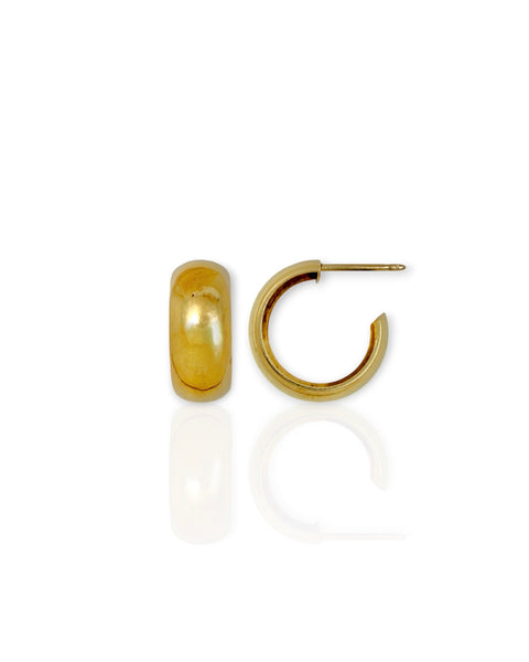 14k Gold Wide Hoop Earrings