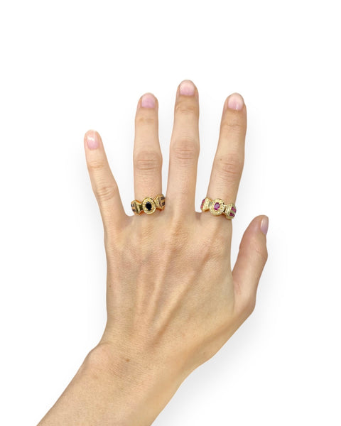 14k Gold Oval Stripes Rings (6.25)