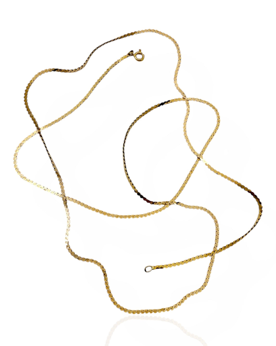 14k Gold Serpentine Chain Necklace (36