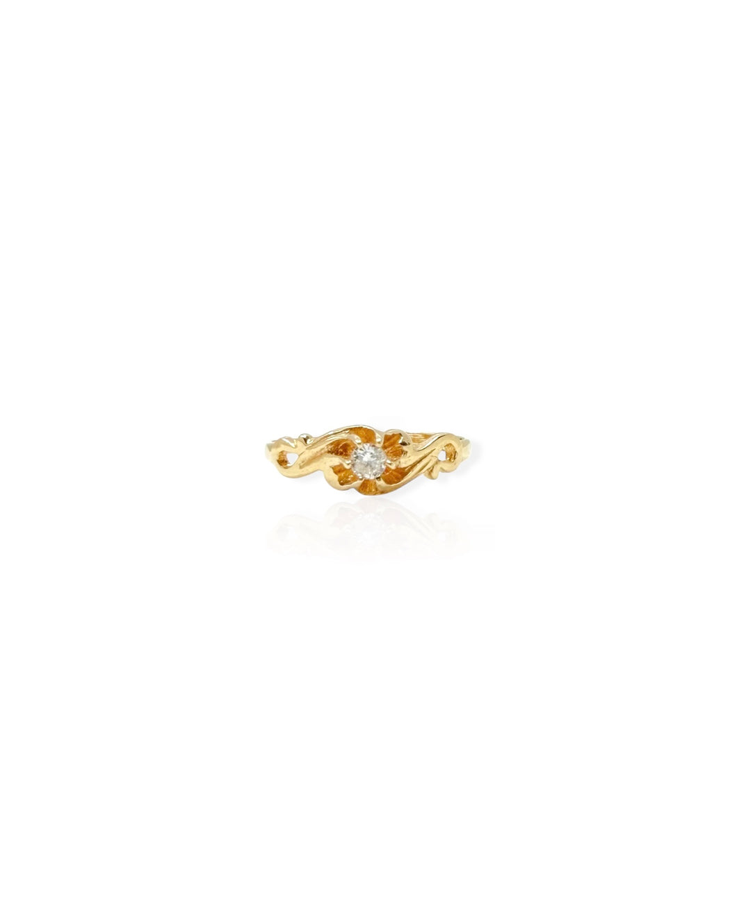 14k Gold Diamond Swirl Ring (5.75)