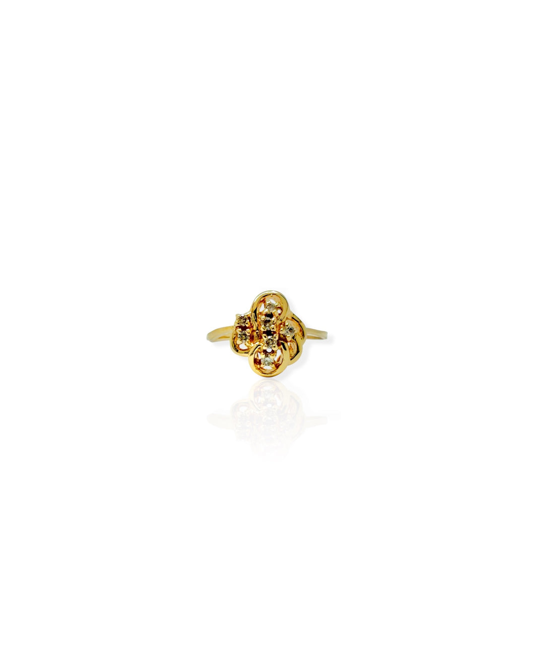 14k Gold Diamond Cluster Ring (5.5)