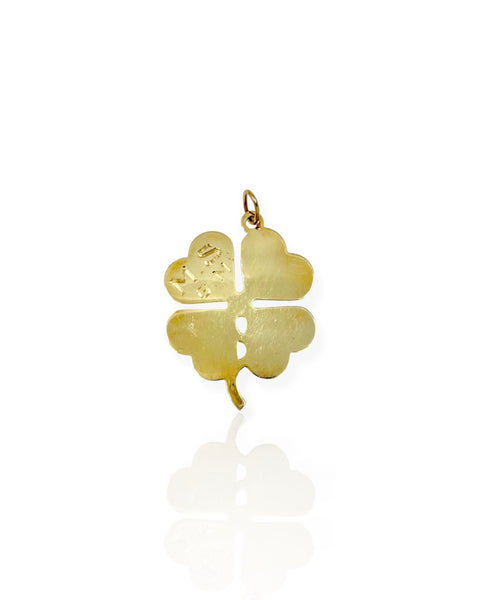 14k Gold Four Leaf Clover Charm