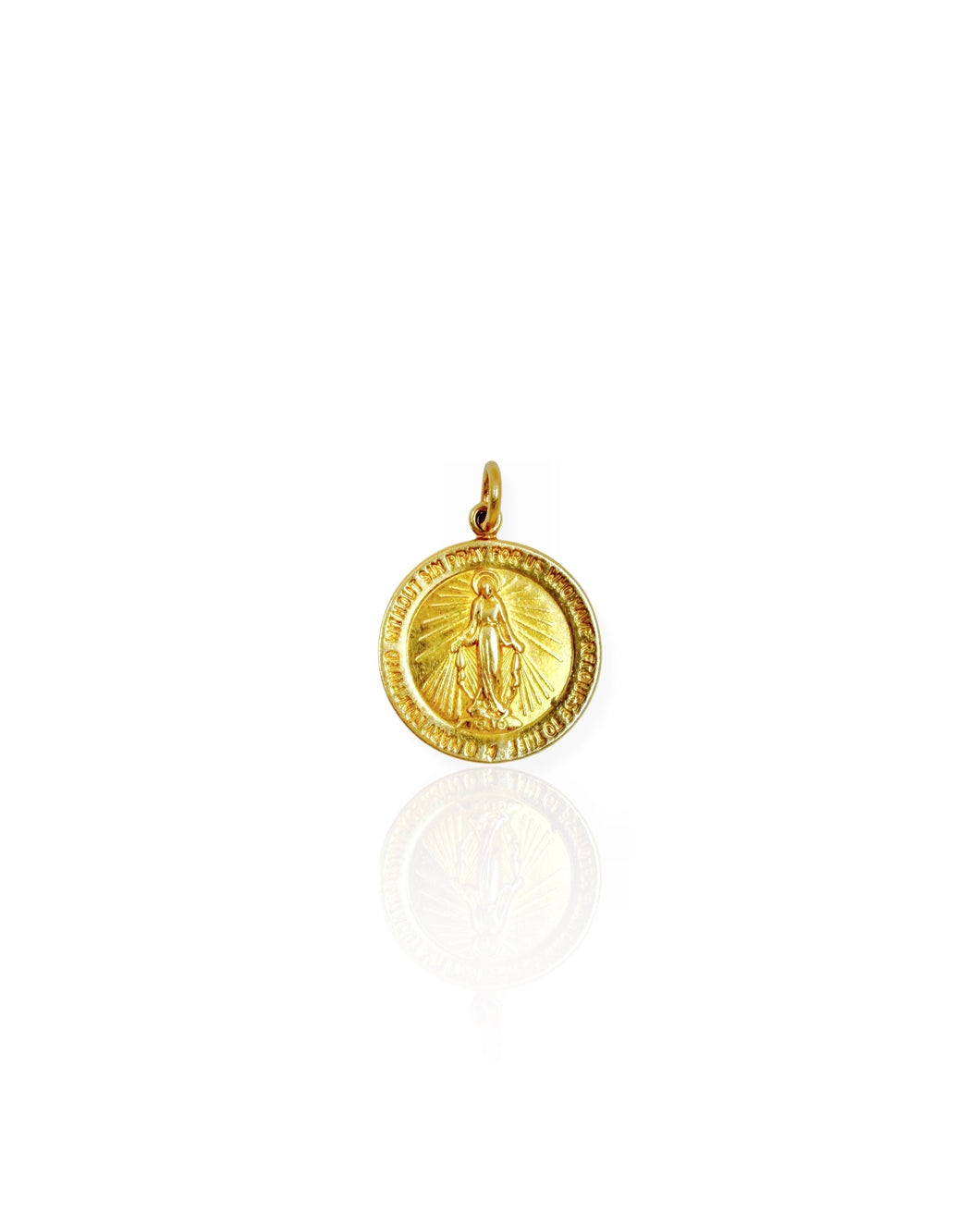 14k Gold Miraculous Medal Charm