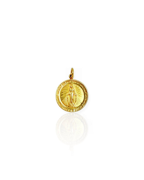 14k Gold Miraculous Medal Charm