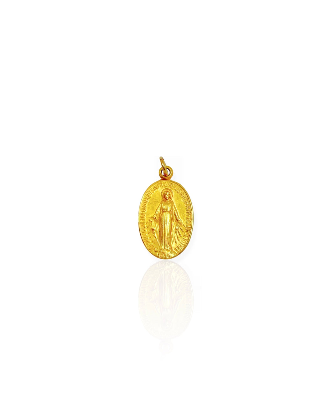 14k Gold Miraculous Medal Charm