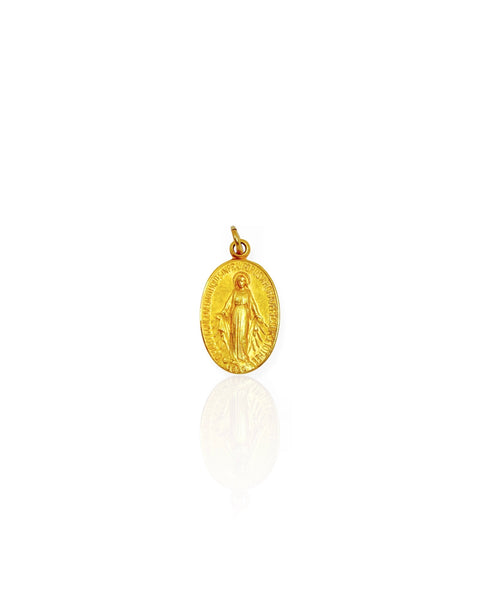 14k Gold Miraculous Medal Charm