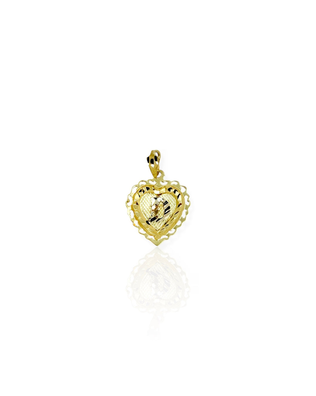 14k Gold Letter D Heart Charm